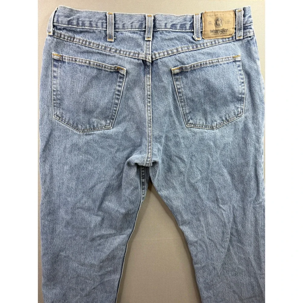 Wrangler Relaxed Fit Jeans Mens‎ Blue Denim 5-Pocket Straight Leg 34x28
